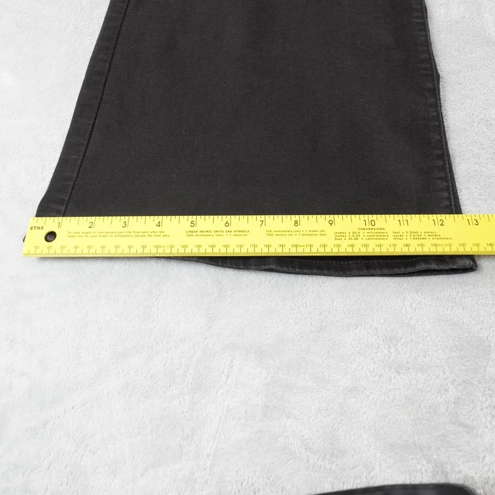 Levi's 318 Shaping Jeans Womens 29 Black Wide Leg Flare Stretch Mid Rise Y2K - Picture 8 of 13